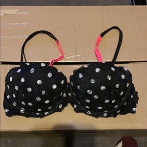EUC Victoria Secret Pink polka dot lace bra